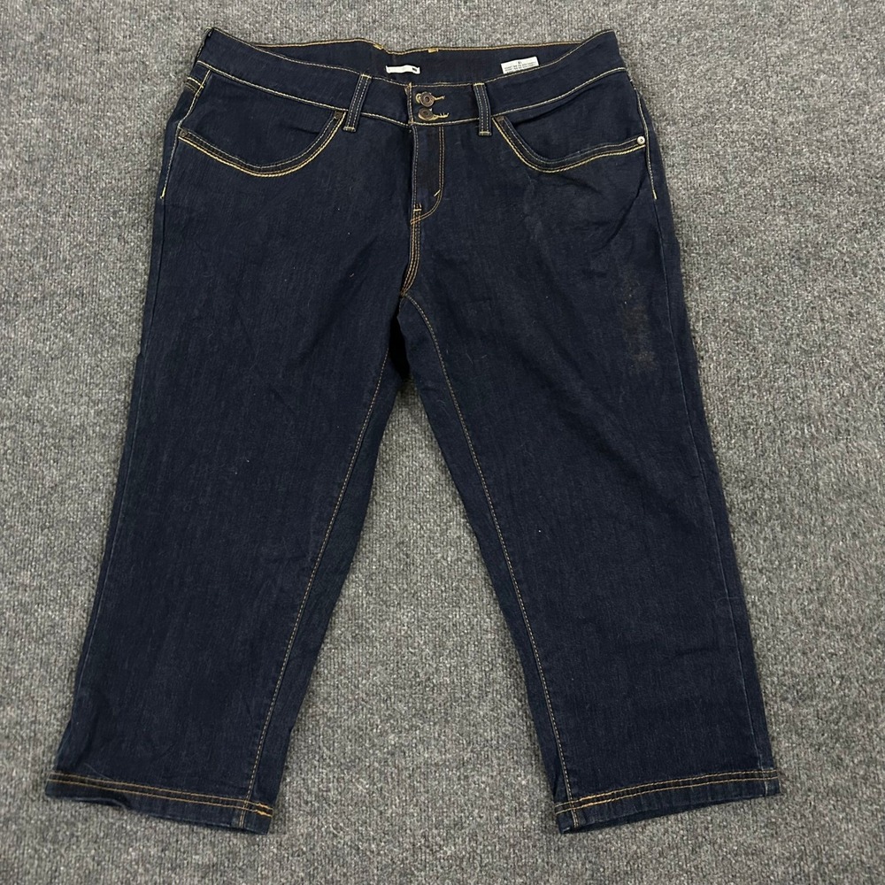 Levi's Capri Jeans Womens Size 18 Dark Wash Denim Stretch Cropped Casual 67100